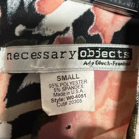 Y2K Short Sleeve Mini Dress Floral Stretch Womens Sz Small Pink Black White - Picture 7 of 8